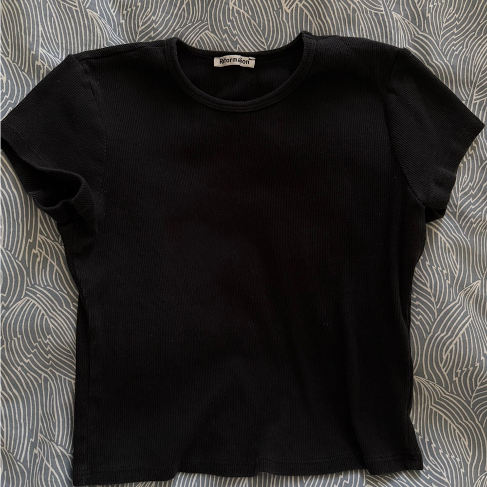 Reformation Classic Black Crop Top